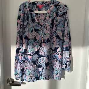 Gorgeous 100% Silk Lilly Pulitzer Shirt NWOT